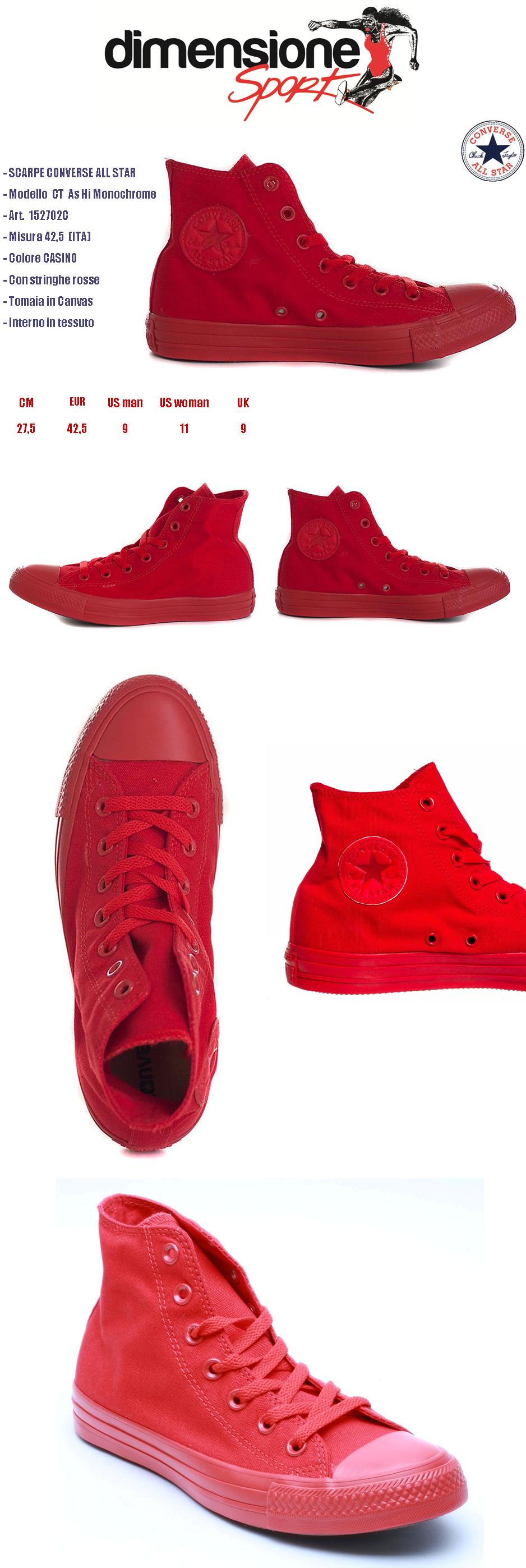 Converse All Star Monochrome Rosse Converse All Star Monochrome Rosse